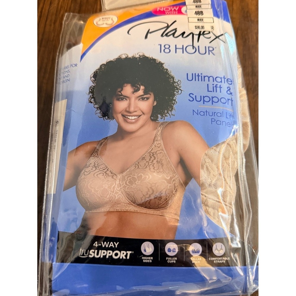 Playtex 18 Hour Bra Wirefree Ultimate Lift True Support Womens 4745 Nude 48B